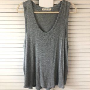 Free People Oversized Soft Grey Knit Tank Top